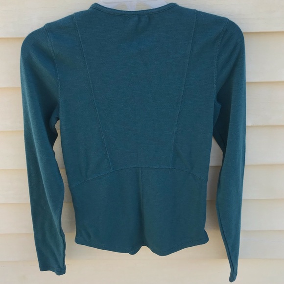 Free People Lucky Lace up Long Sleeve Top Turquois - Picture 4 of 7